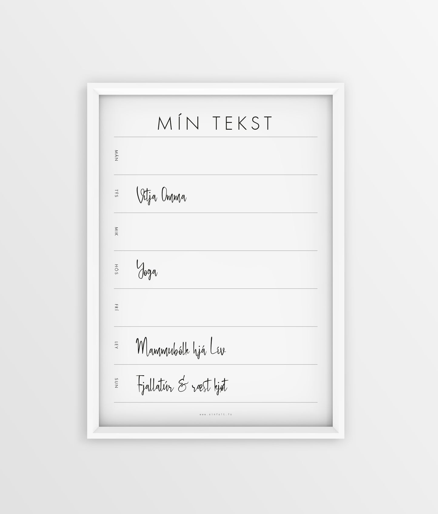 Ugeplan 3 - Min uge