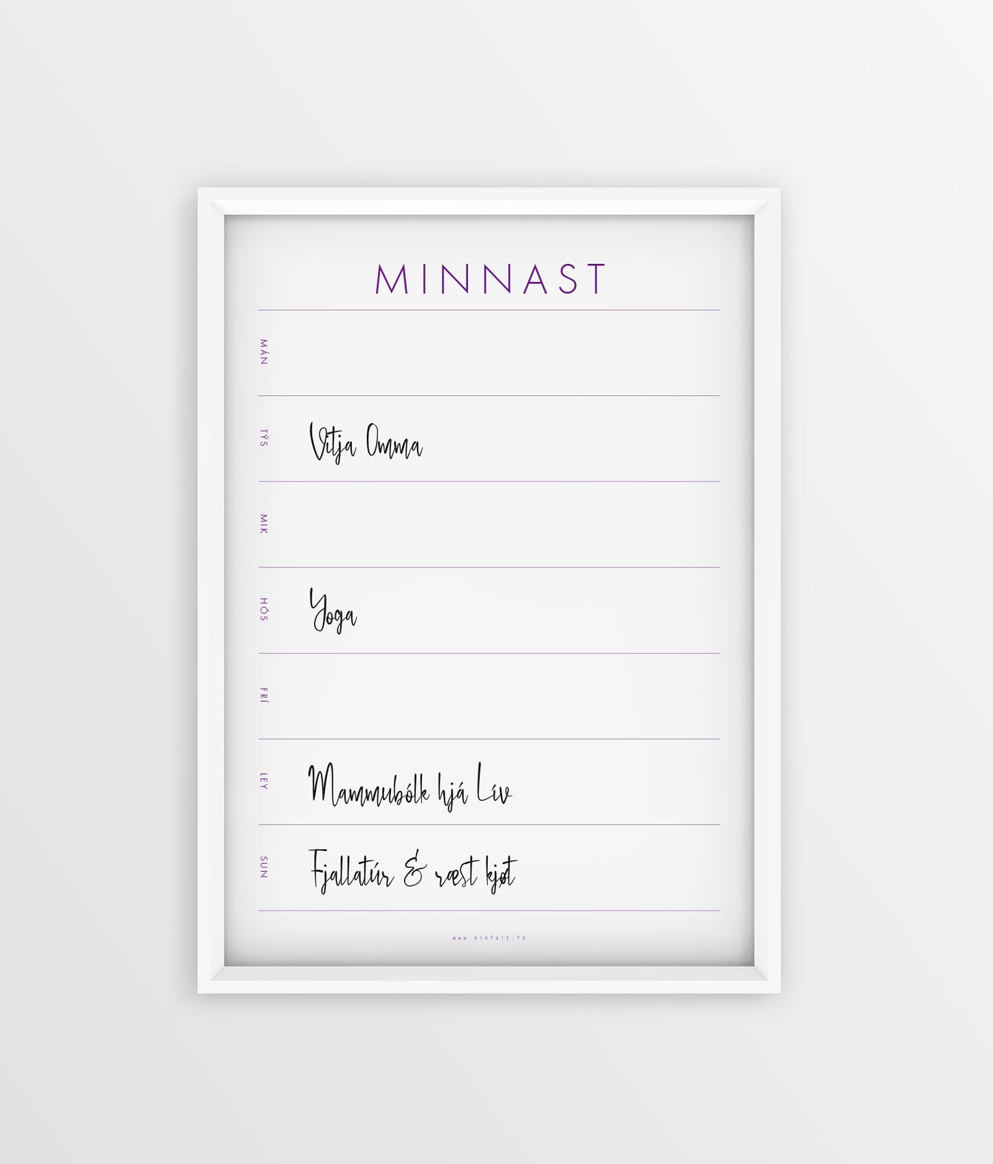 Ugeplan 3 - Min uge